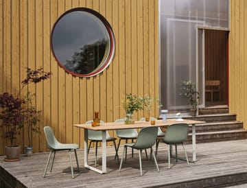 Καρέκλα Fiber Outdoor side με ατσάλινα πόδια - Dusty green - Muuto