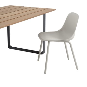 Καρέκλα Fiber Outdoor side με ατσάλινα πόδια - Grey - Muuto