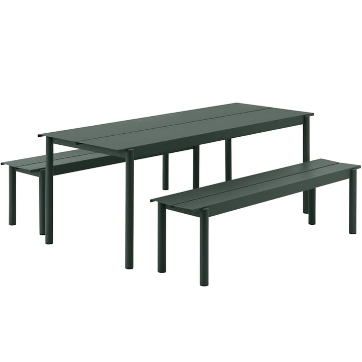 Linear steel table τραπέζι 200x75 cm - Dark green - Muuto