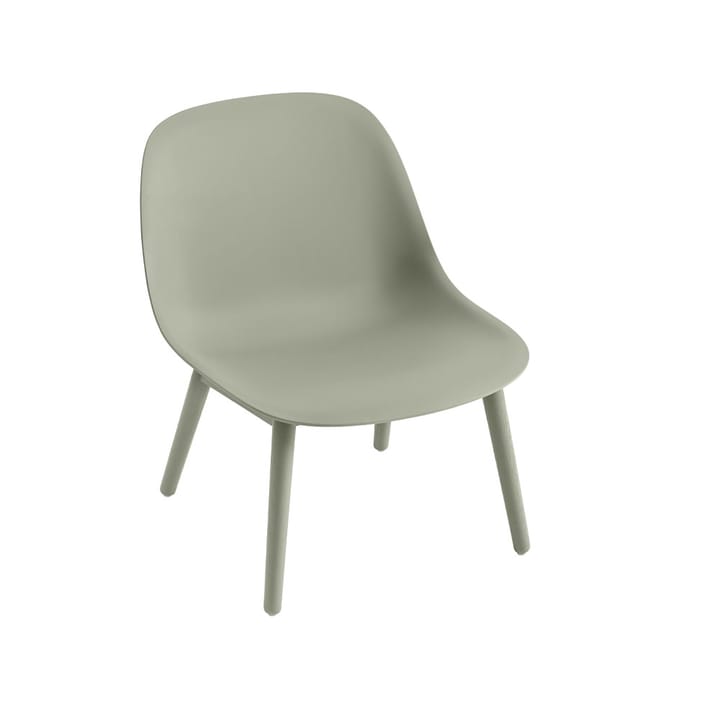 Καρέκλα lounge από ίνες με ξύλινη βάση - Dusty green, dusty green legs - Muuto