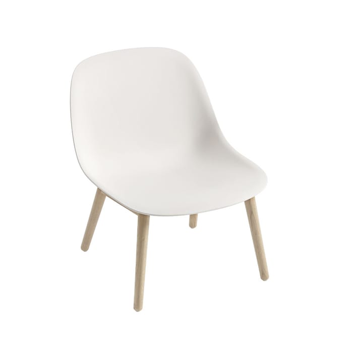 Καρέκλα lounge από ίνες με ξύλινη βάση - Natural white, ekben - Muuto