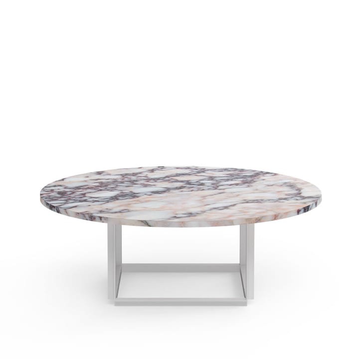 Τραπεζάκι σαλονιού Florence - white viola marble, διάμετρος 90 εκατοστά, λευκή βάση - New Works