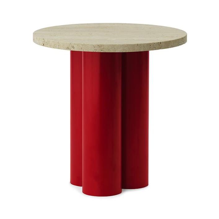 Τραπεζάκι Dit Ø40 cm - Travertine Light-bright red - Normann Copenhagen