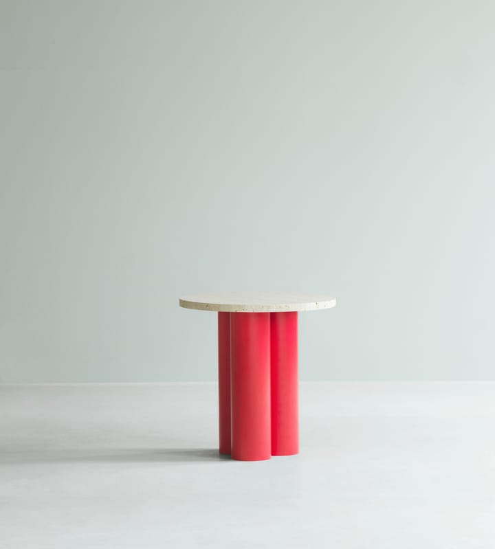 Τραπεζάκι Dit Ø40 cm, Travertine Light-bright red Normann Copenhagen