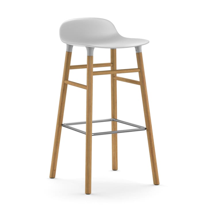 Form σκαμπό με δρύινα πόδια 75 cm, Λευκό Normann Copenhagen