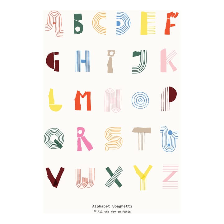 Alphabet Spaghetti ENG Multi-colour αφίσα - 70x100 cm - Paper Collective