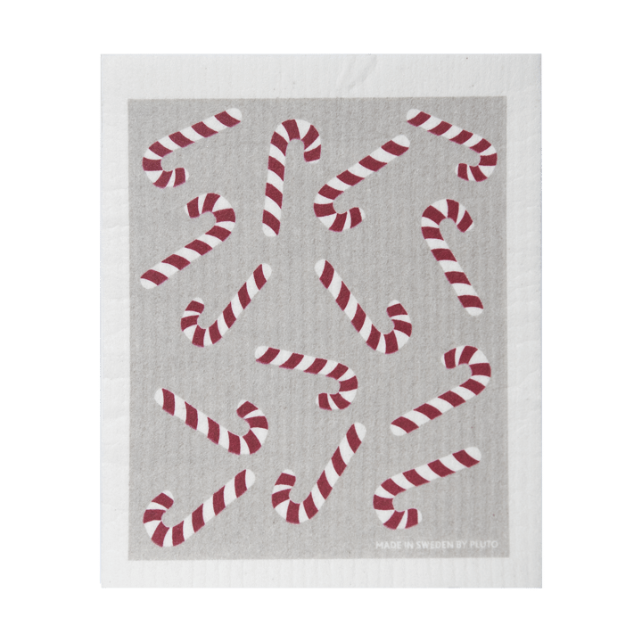 Πανί πιάτων Candy cane 17x20 cm - Λευκό-γκρι-κόκκινο - Pluto Design