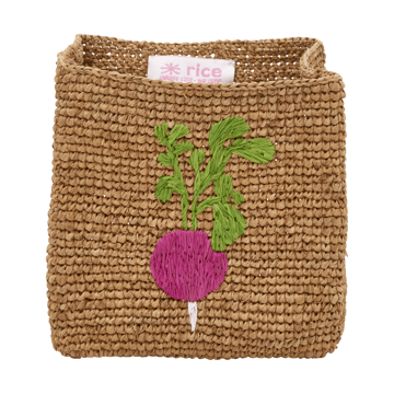 Καλάθι αποθήκευσης Rice raffia 2 τεμάχια - Radish Embroidery-Tea - RICE