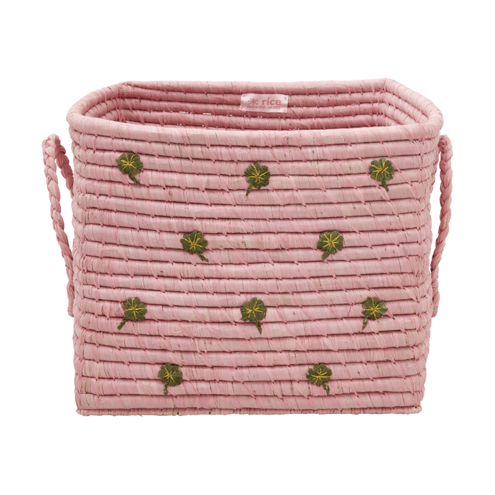 Καλάθι Rice raffia με χερούλι 30x30 cm - Pink - RICE