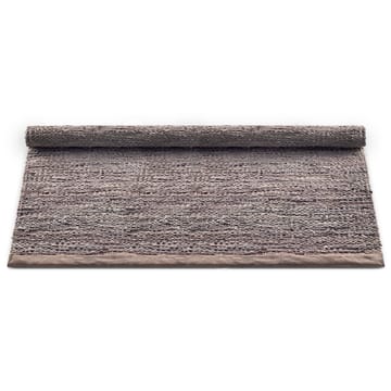 Δερμάτινο χαλί 140x200 cm - ξύλο (καφέ) - Rug Solid