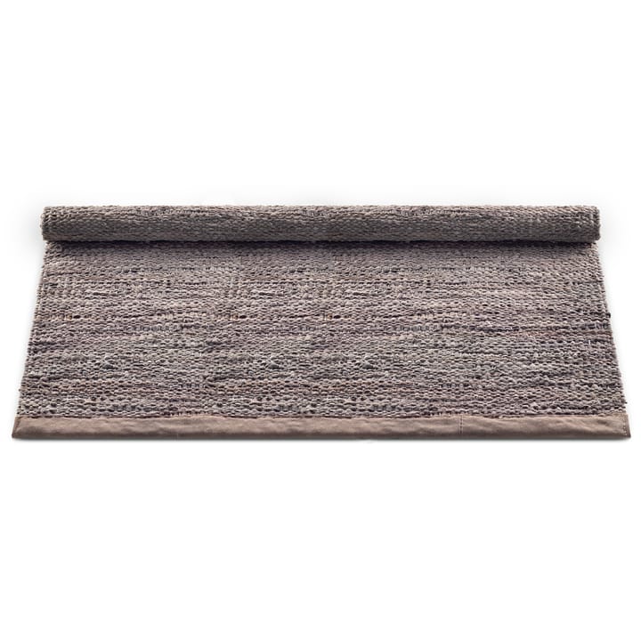 Δερμάτινο χαλί 140x200 cm - ξύλο (καφέ) - Rug Solid