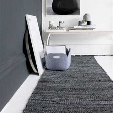 Δερμάτινο χαλί 60x90 cm - μαύρο (μαύρο) - Rug Solid