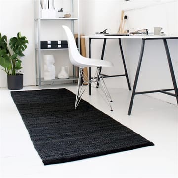 Δερμάτινο χαλί 60x90 cm - μαύρο (μαύρο) - Rug Solid