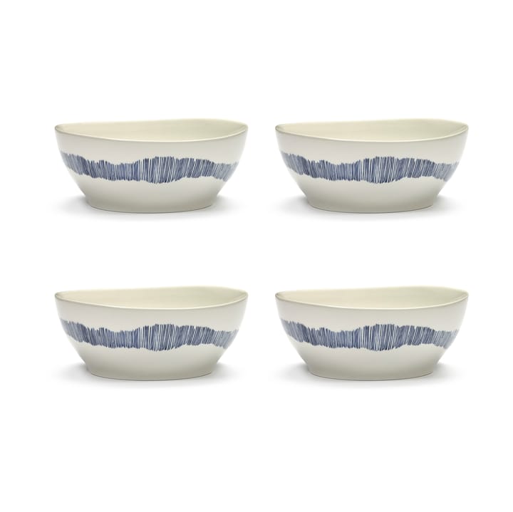 Ottolenghi Feast μπολ L Ø17 cm συσκευασία 4 τεμαχίων - White-stripes blue - Serax