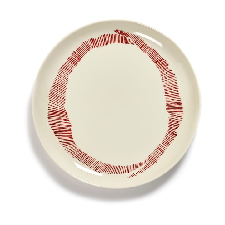 Ottolenghi Feast πιάτο M Ø22,5 cm συσκευασία 2 τεμαχίων - White stripes-red - Serax