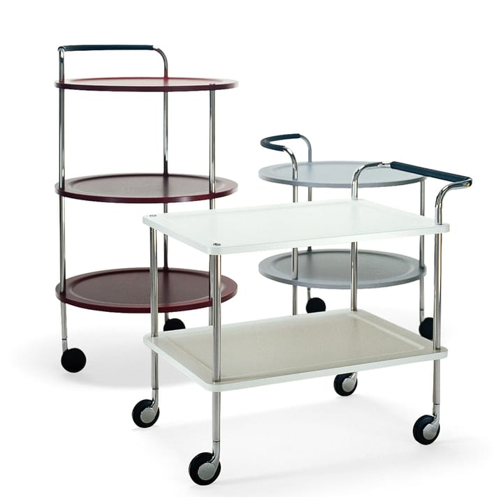 Στρογγυλό τραπέζι βασικού σερβιρίσματος - Λευκό, πλαίσιο χρωμίου - SMD Design