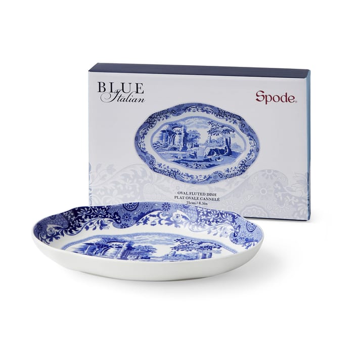 Blue Italian πιάτο οβάλ 14x21 cm - Μπλε-λευκό - Spode