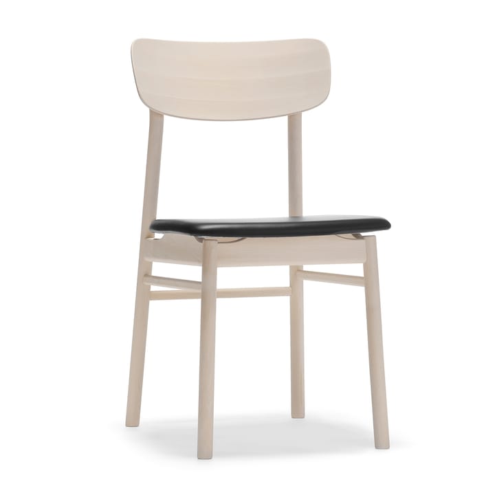 Καρέκλα από σημύδα, Prima Vista, ανοιχτό ματ φινίρισμα - Δέρμα Elmotique VII 99001 black - Stolab