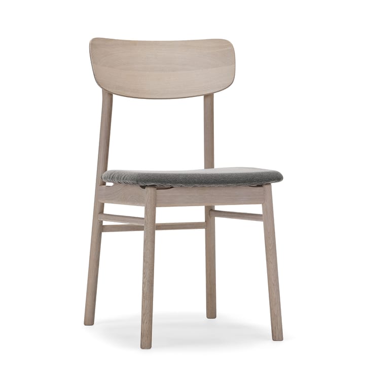 Καρέκλα, Prima Vista, δρυς λαδωμένη λευκή - Textile blues 9202 καφέ-μπεζ - Stolab