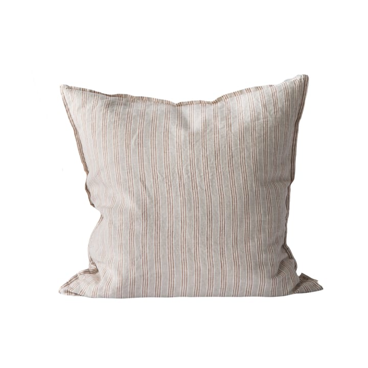 Washed κάλυμμα μαξιλαριού λινό 50x50 cm - Hazelnut stripe - Tell Me More