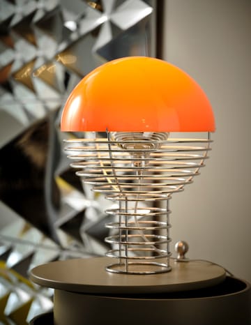 Επιτραπέζιο φωτιστικό με σύρμα Ø30 εκ. - Χρώμιο-πορτοκαλί - Verpan