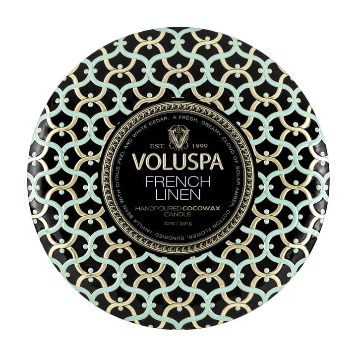 Maison Noir 3-wick Tin αρωματικό 40 ώρες, Γαλλικό Λινό Voluspa